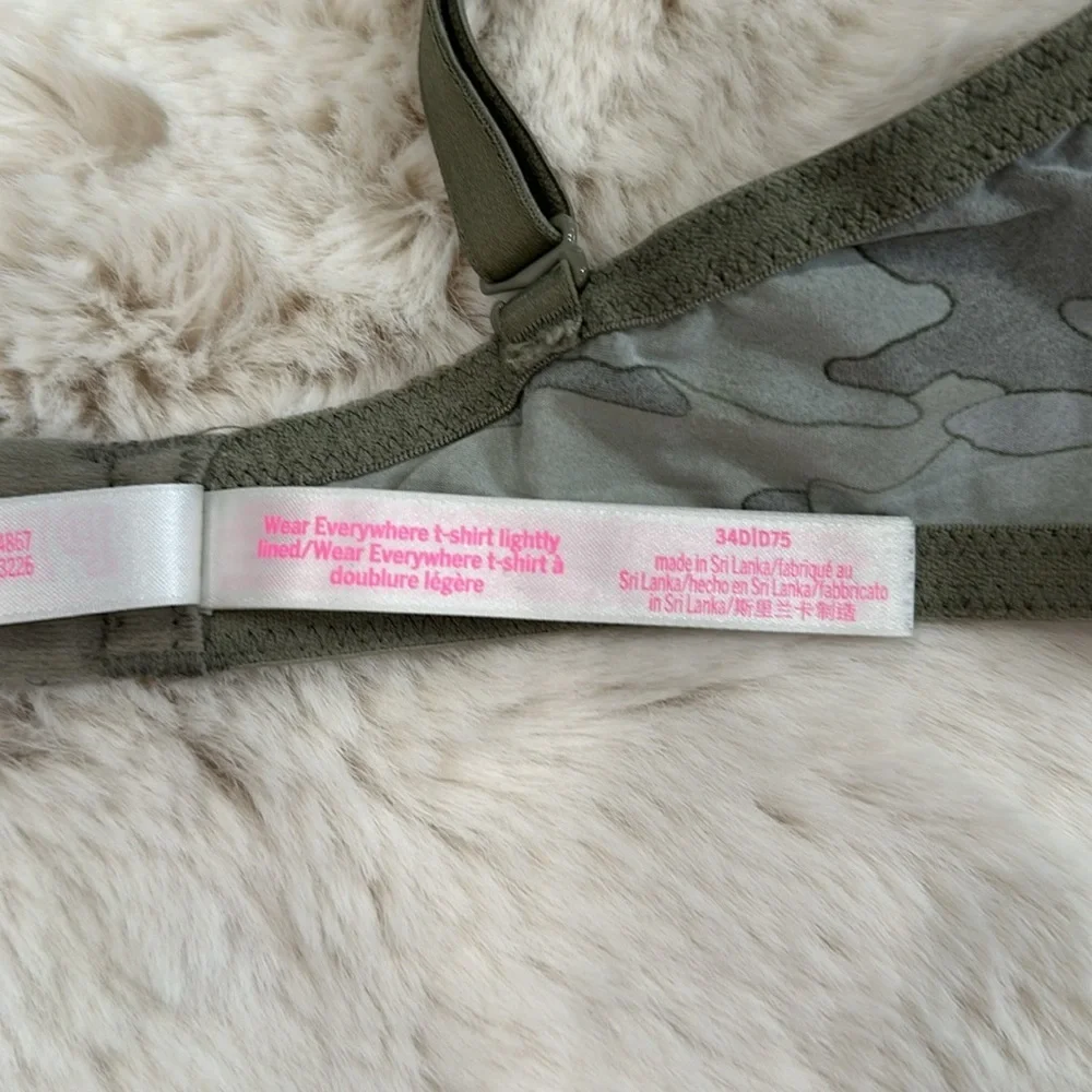 VS PINK Wear Everywhere Lightly Lined Bra Campo size 34D